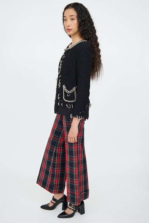 Moschino Black Chain Piercing Blazer