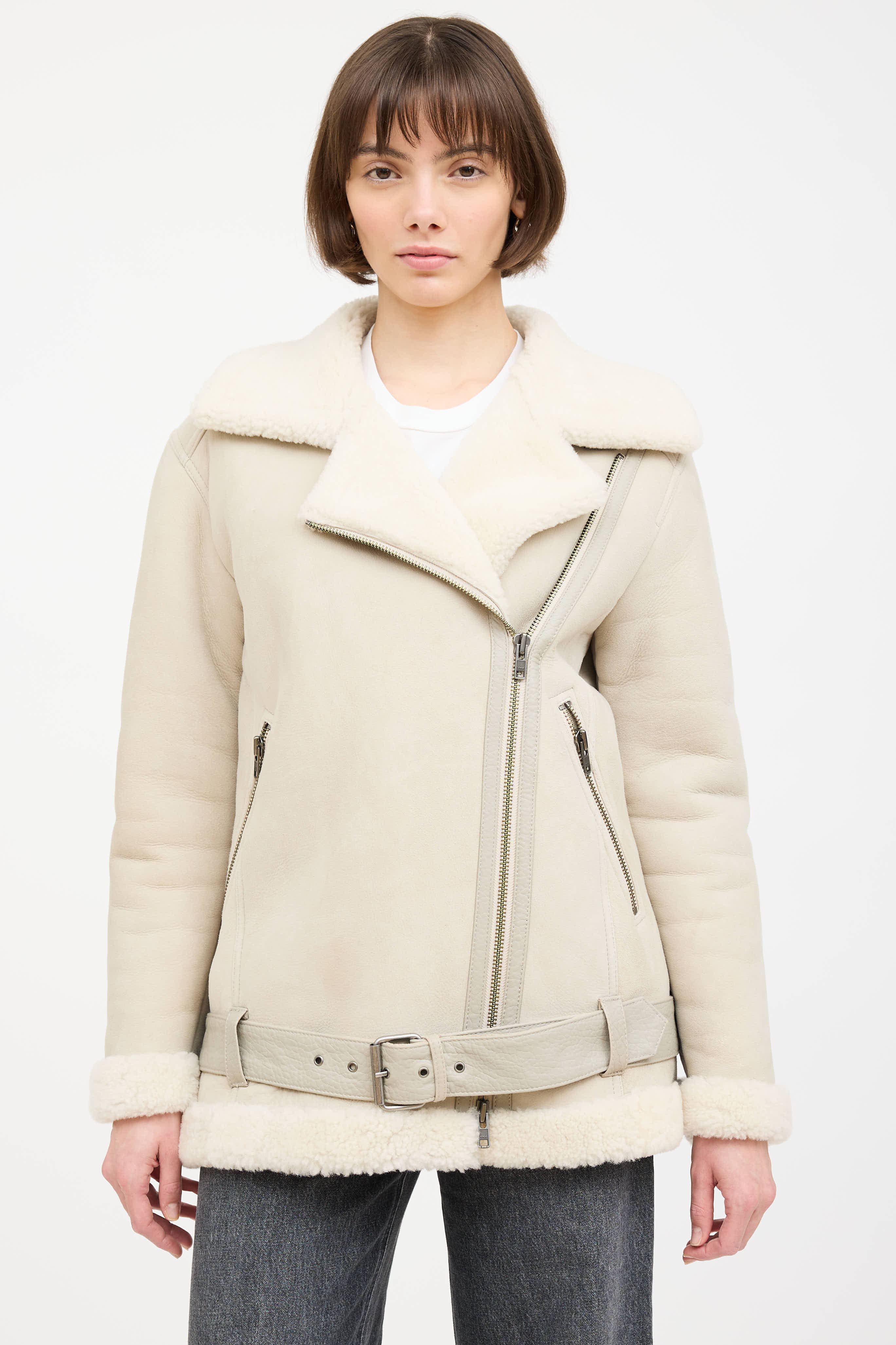 Muubaa Leather Shearling Jacket