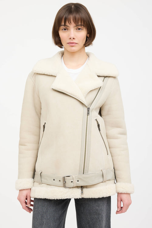 Muubaa Leather Shearling Jacket