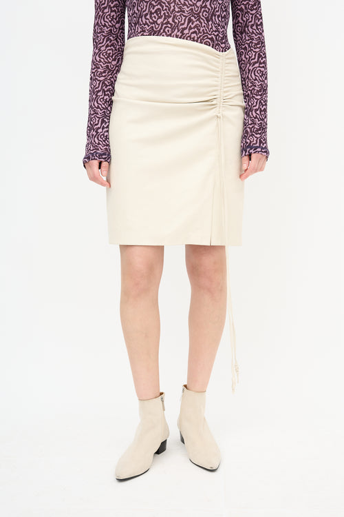 Nanushka Faux Leather Zow Ruched Skirt