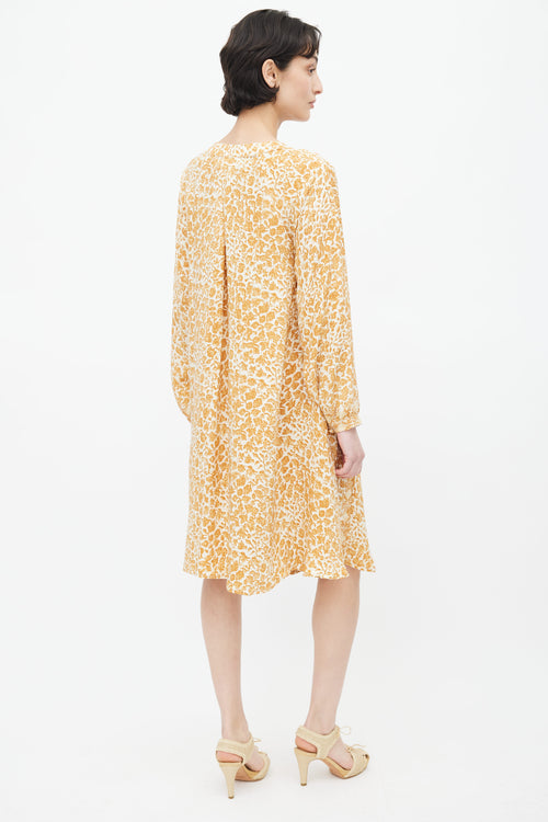 Natalie Martin Brown & Cream Silk Print Dress