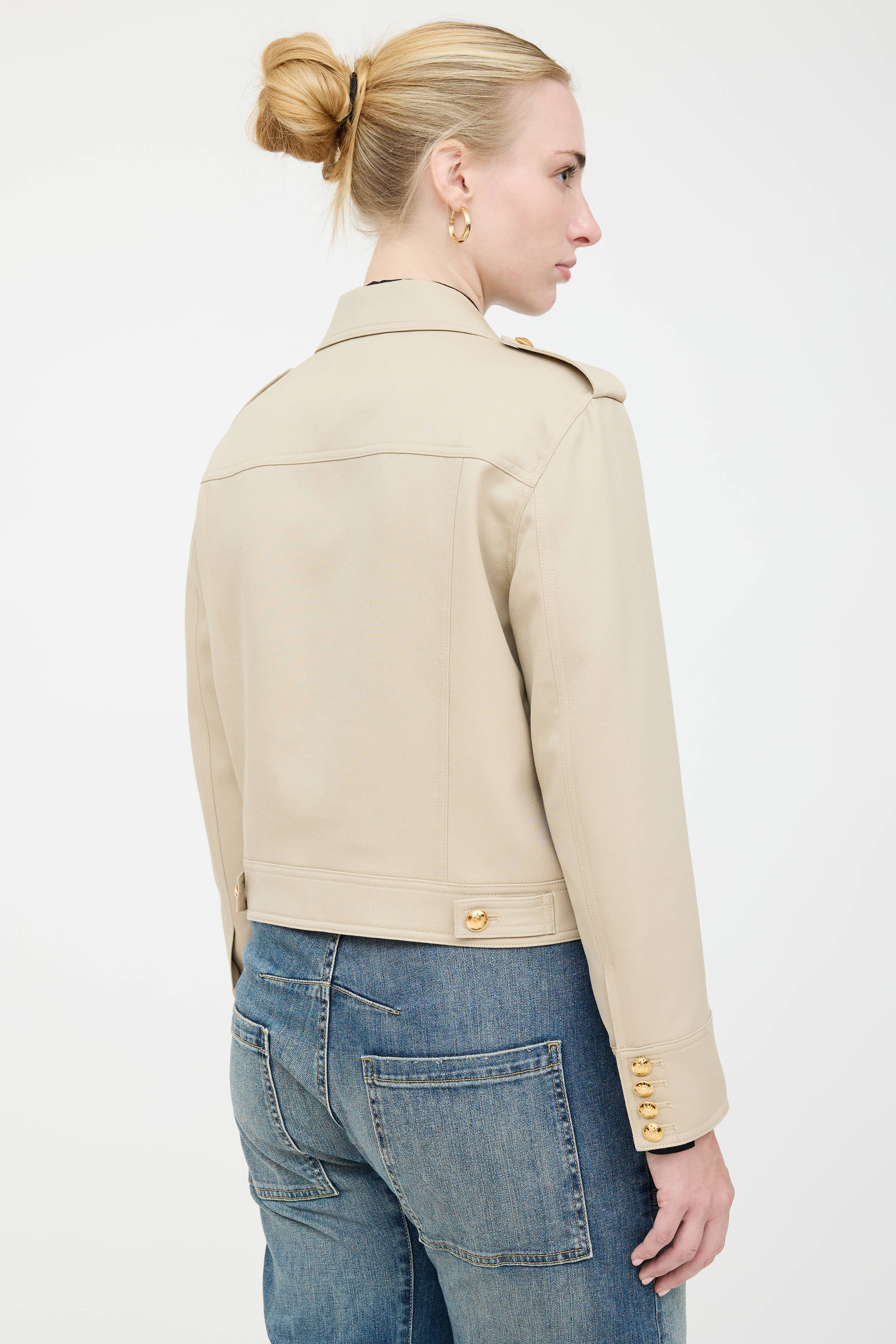 Nili Lotan Cropped Button Up Jacket
