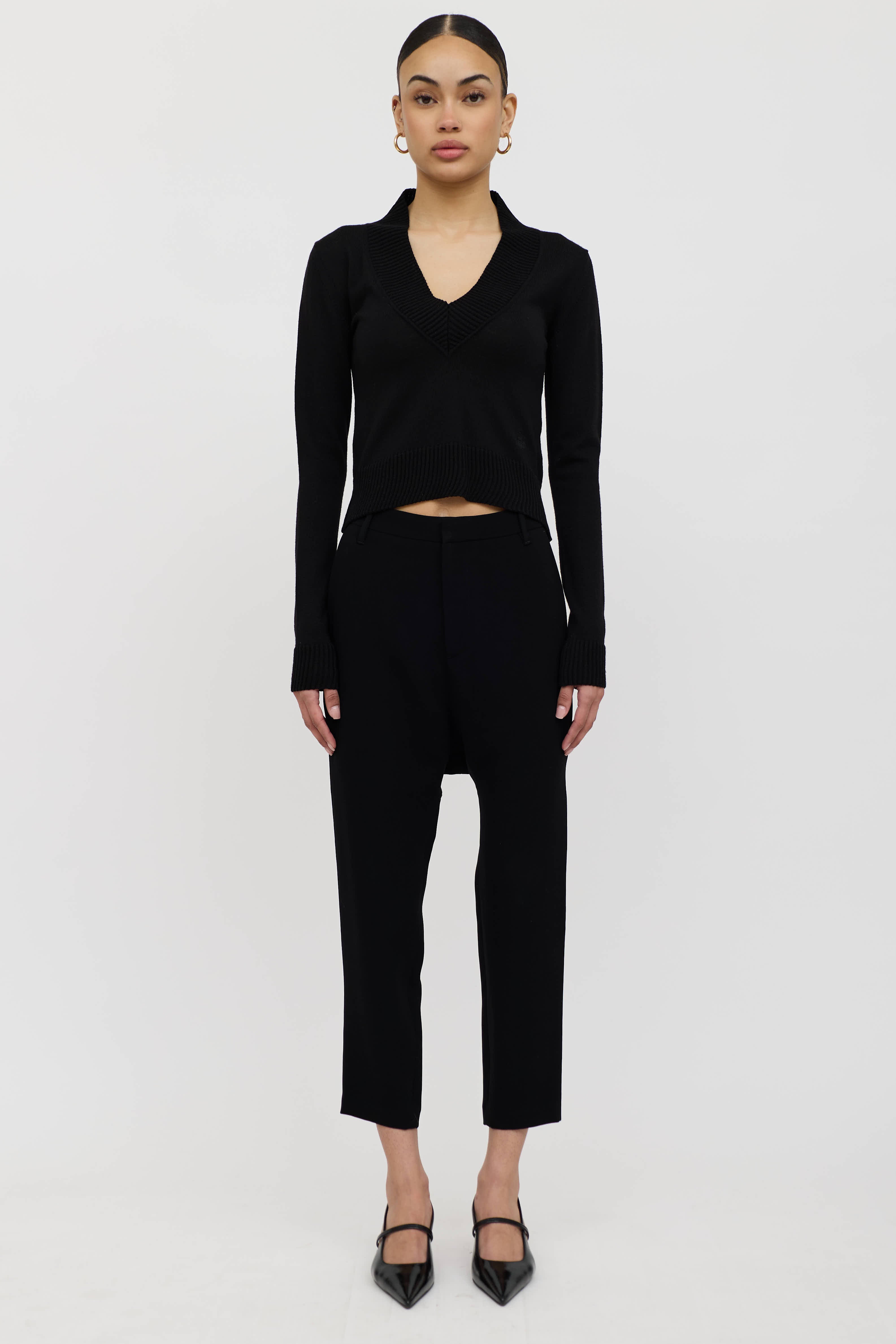 Nili Lotan Drop Seat Cropped Trouser