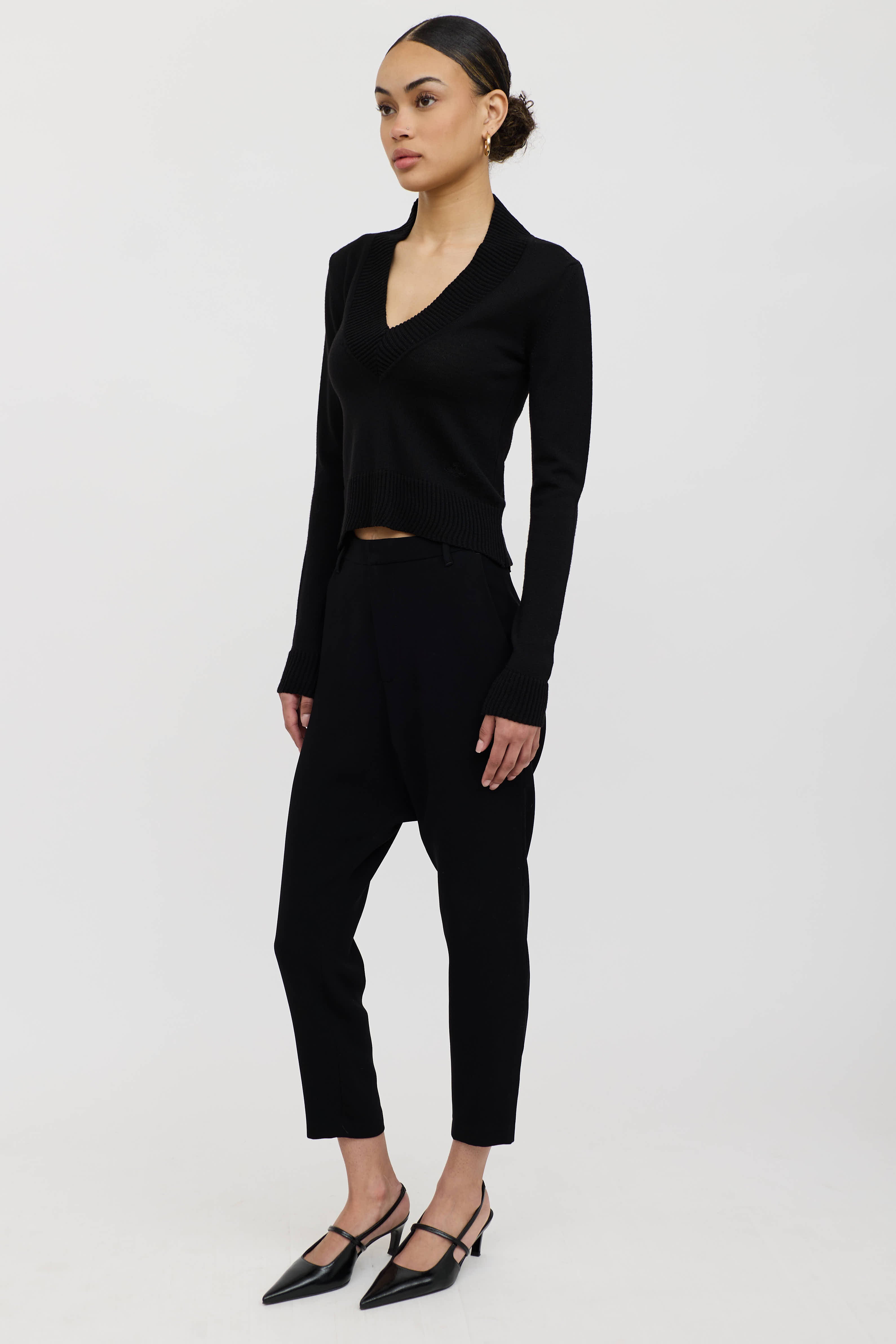 Nili Lotan Drop Seat Cropped Trouser