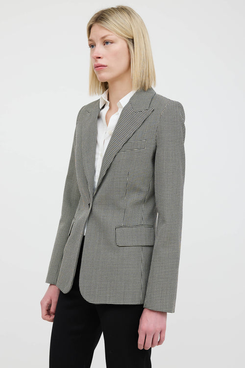 Nili Lotan Wool Houndstooth Blazer