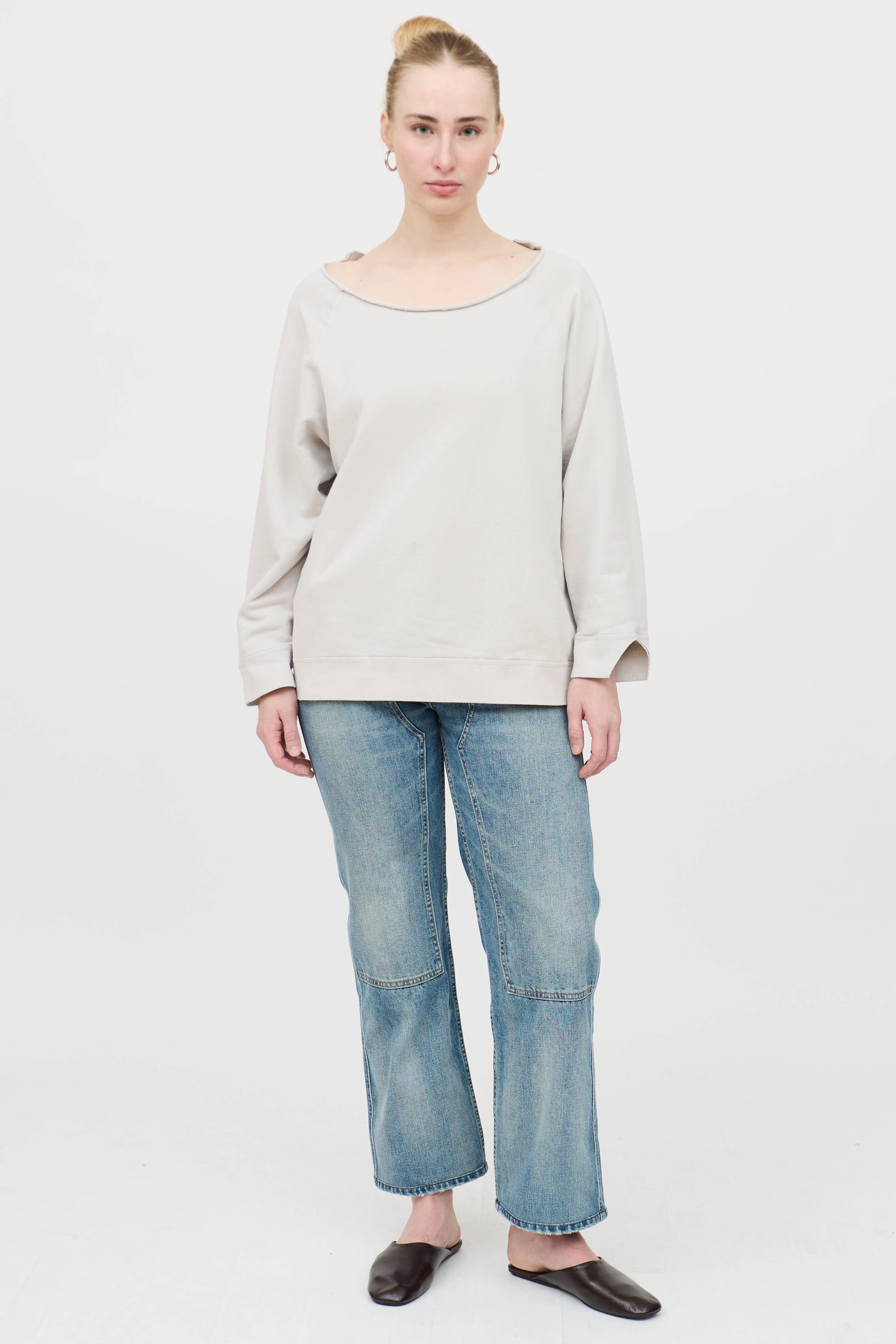 Nili Lotan Cotton Distressed Sweatshirt
