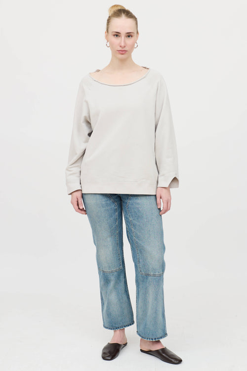 Nili Lotan Cotton Distressed Sweatshirt