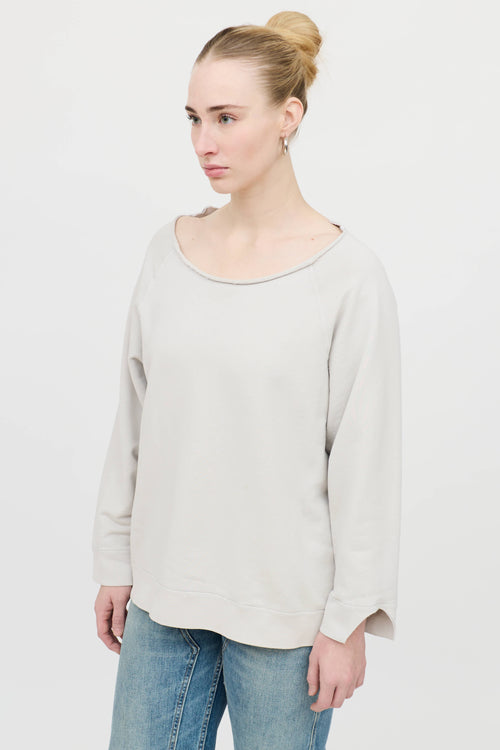 Nili Lotan Cotton Distressed Sweatshirt