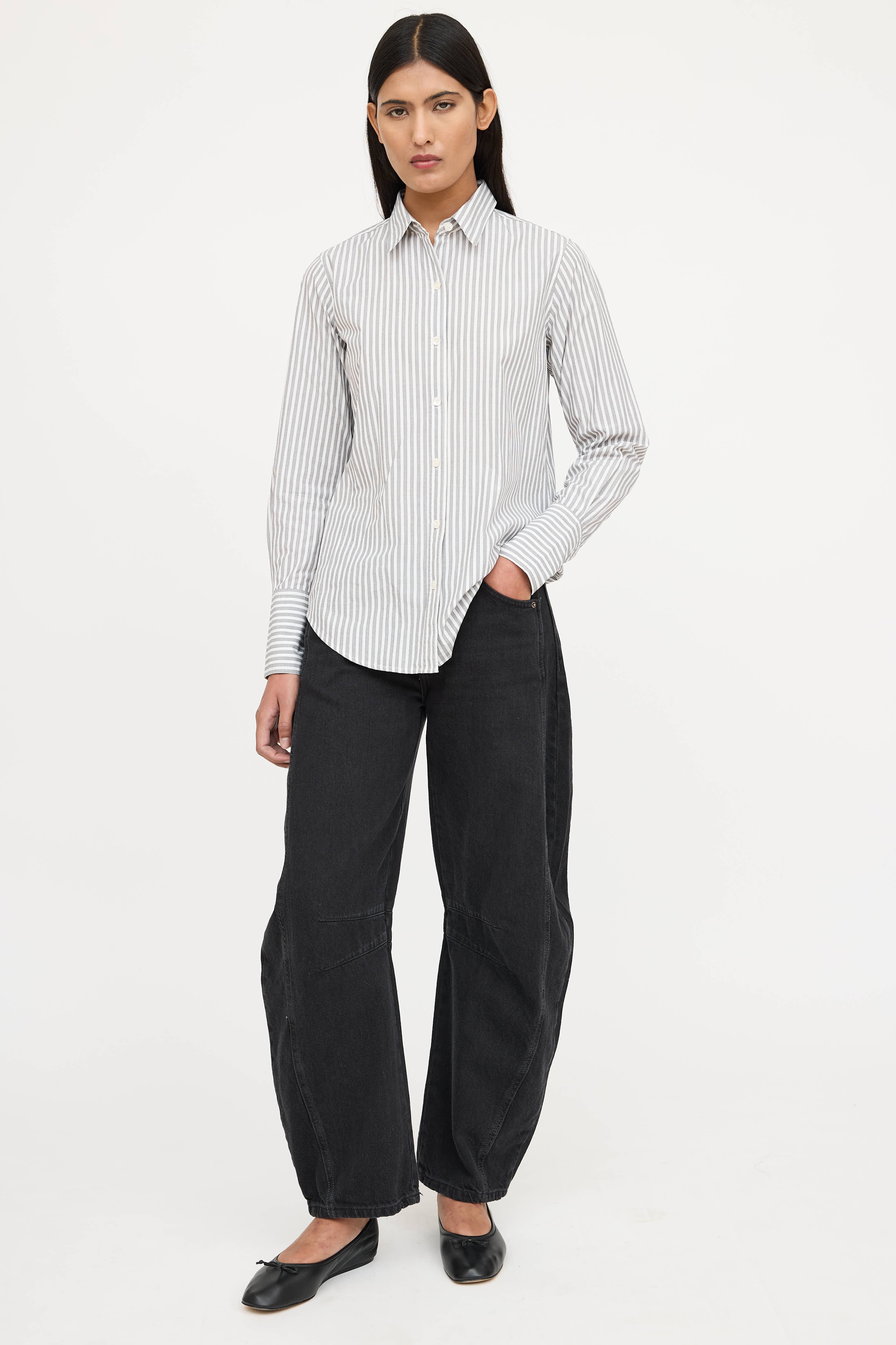 Nili Lotan Striped Button Shirt