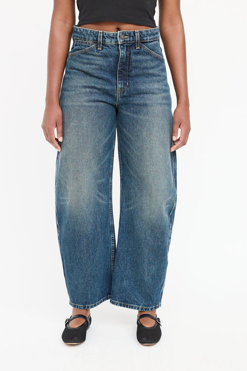 Nili Lotan Dark Wash Otis Wide Leg Jean