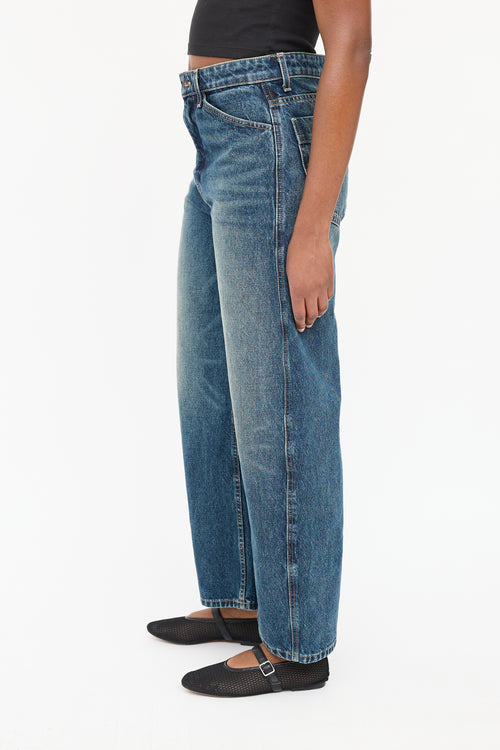 Nili Lotan Dark Wash Otis Wide Leg Jean