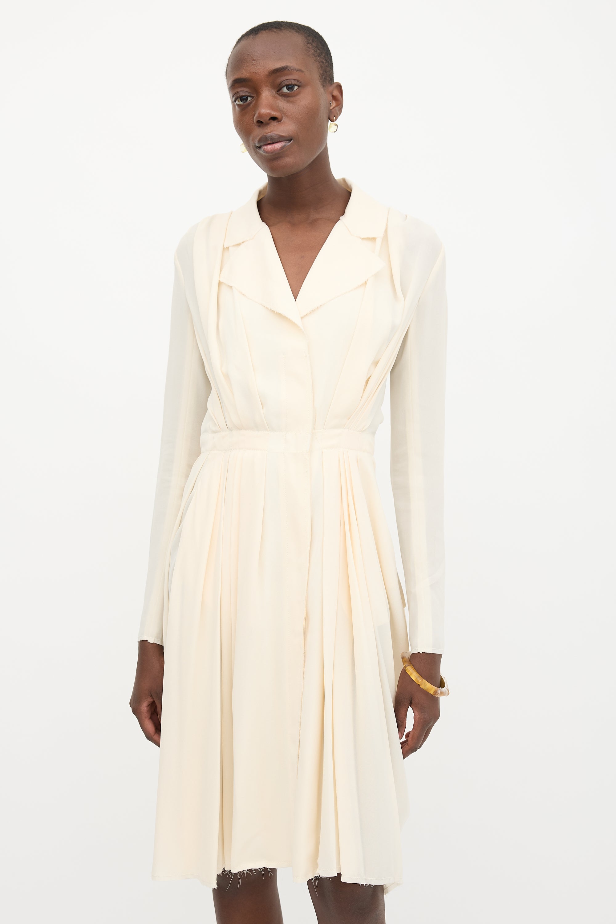 Nina Ricci Chiffon Button Up Dress