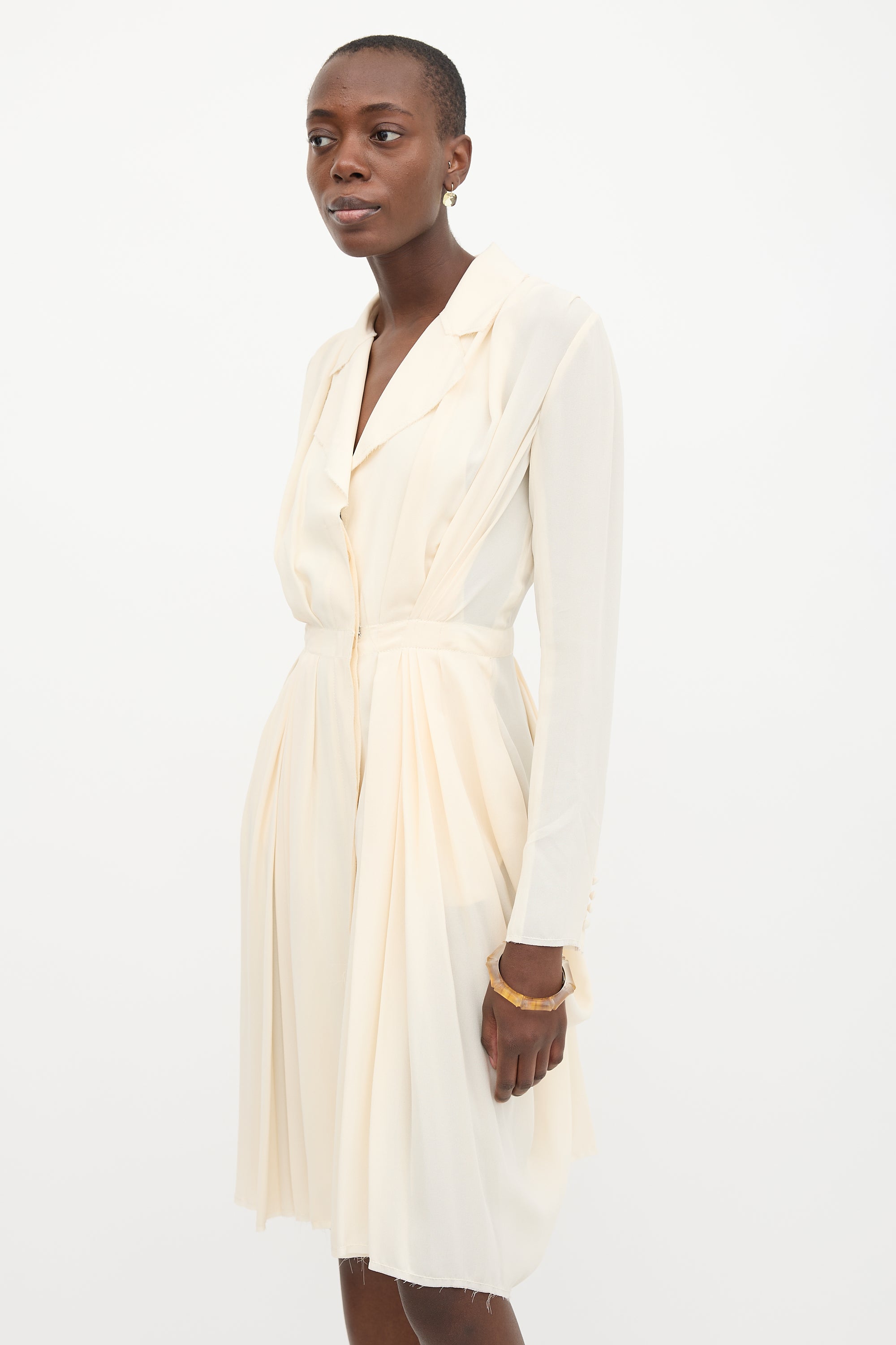 Nina Ricci Chiffon Button Up Dress