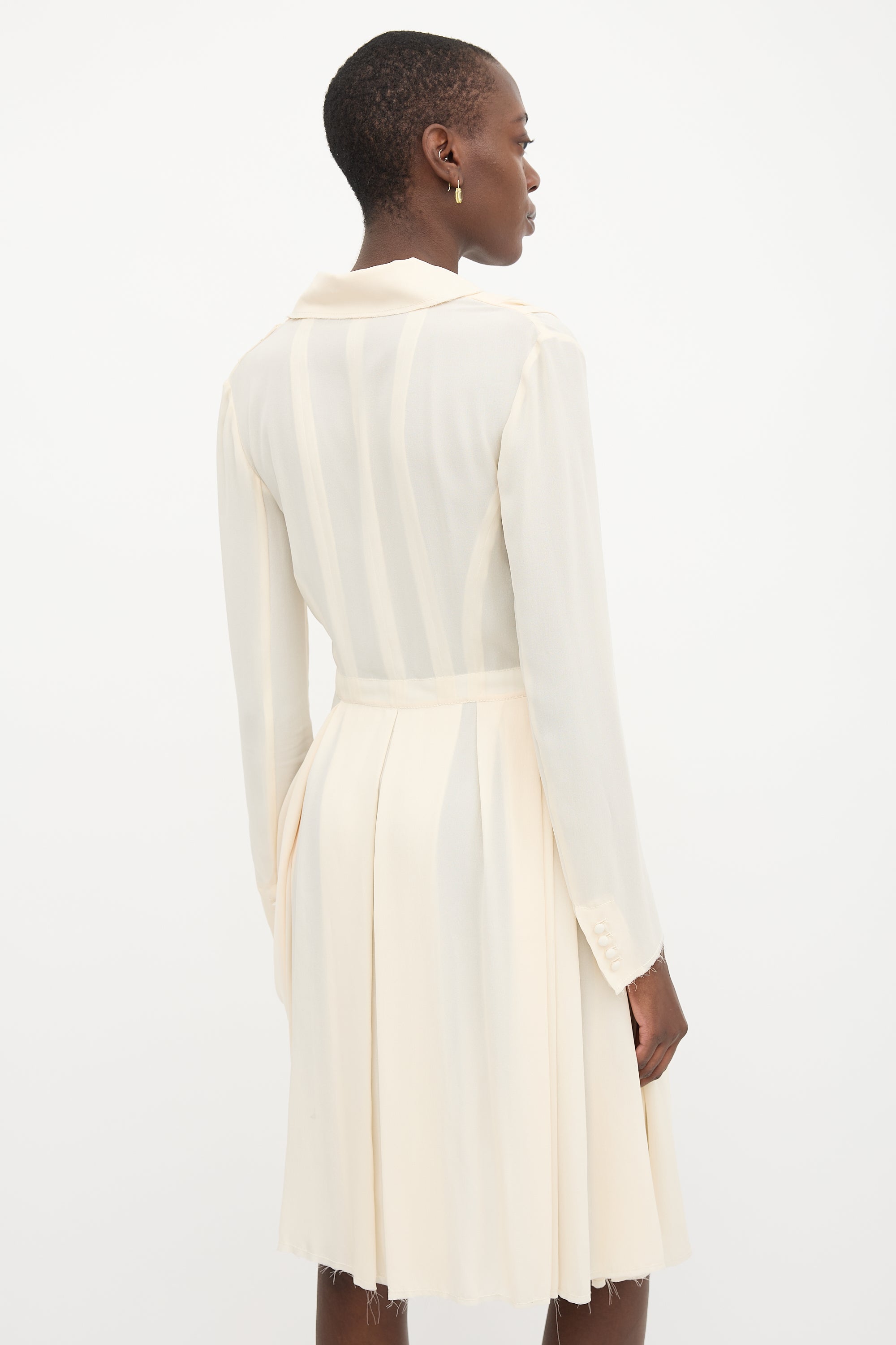 Nina Ricci Chiffon Button Up Dress