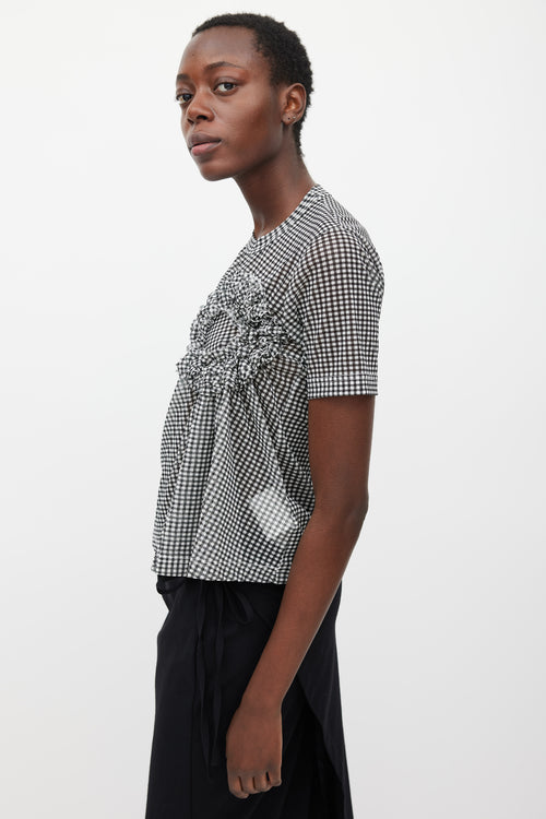 Noir Kei Ninomiya FW 2022 Black & White Mesh Checked Top