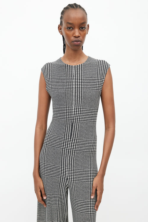 Norma Kamali Black & White Houndstooth Jumpsuit