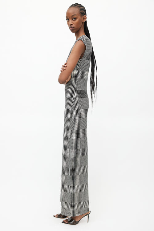 Norma Kamali Black & White Houndstooth Jumpsuit