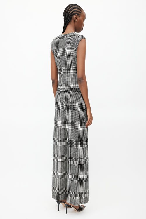 Norma Kamali Black & White Houndstooth Jumpsuit