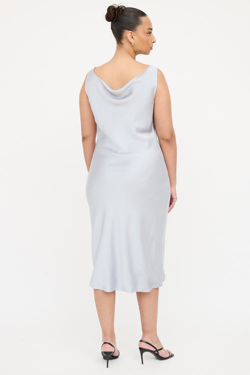 Norma Kamali Satin Cowl Dress