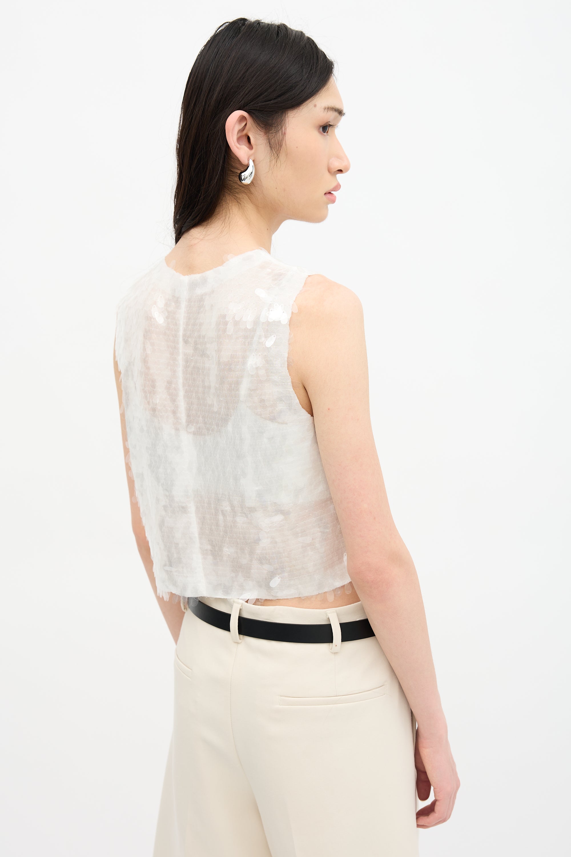 Norma Kamali Sequin Crop Top