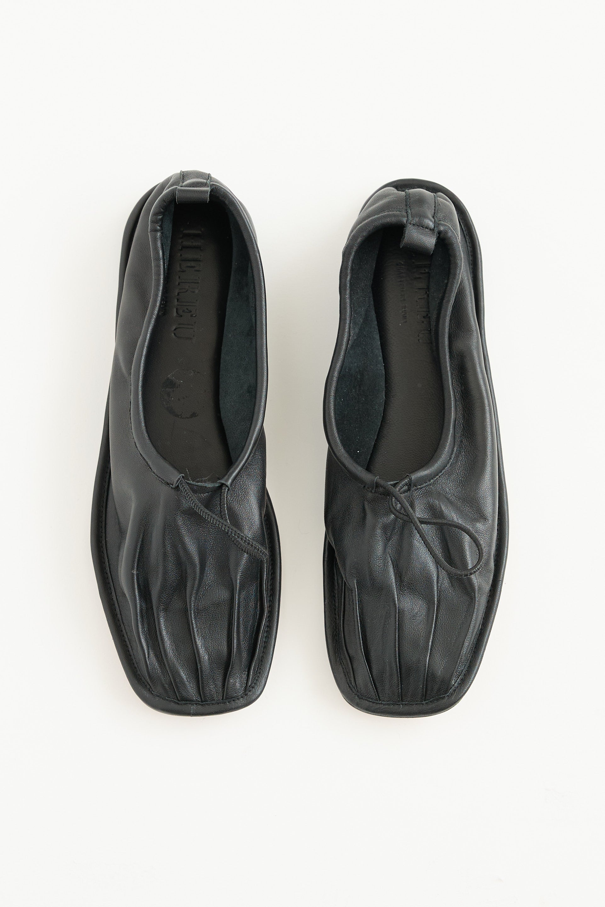 Leather Pleated Flat