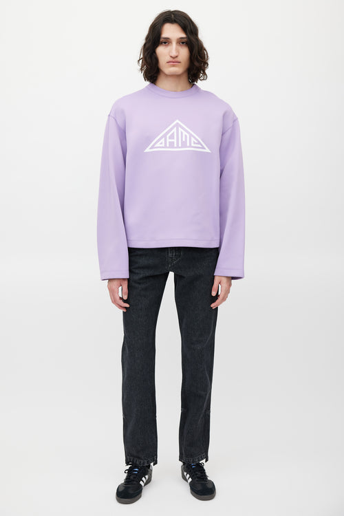 OAMC Purple & White Logo Neoprene Sweatshirt