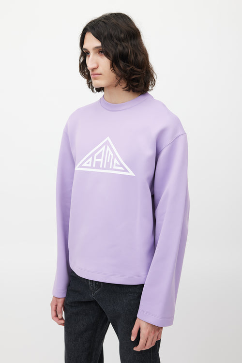 OAMC Purple & White Logo Neoprene Sweatshirt