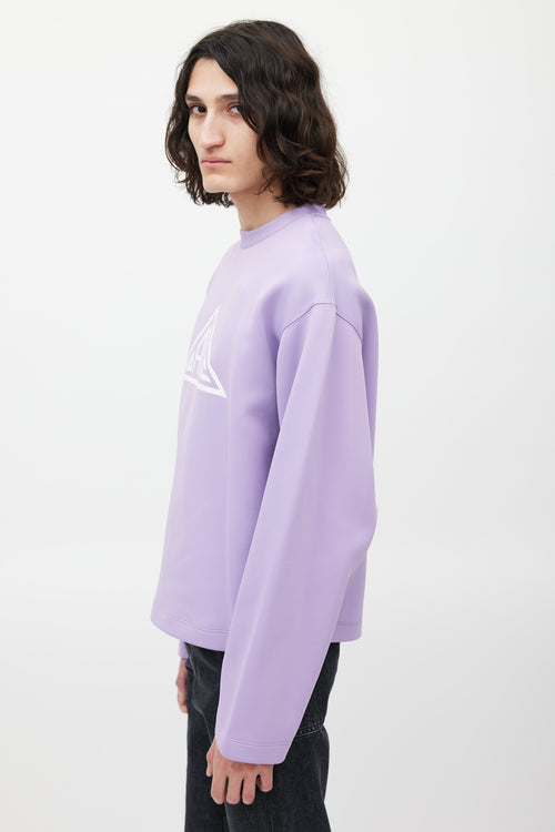 OAMC Purple & White Logo Neoprene Sweatshirt