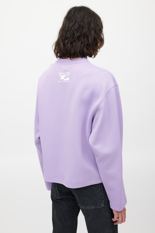 OAMC Purple & White Logo Neoprene Sweatshirt