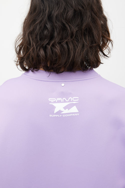 OAMC Purple & White Logo Neoprene Sweatshirt