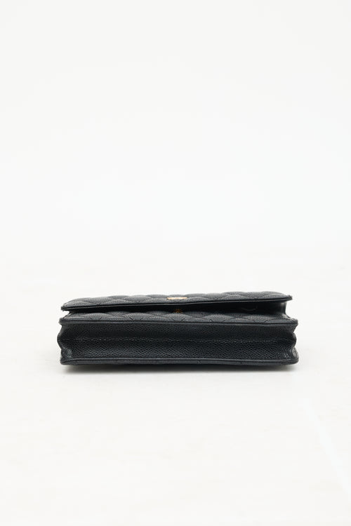 Chanel 2012 Quilted Caviar Wallet On Chain Bag