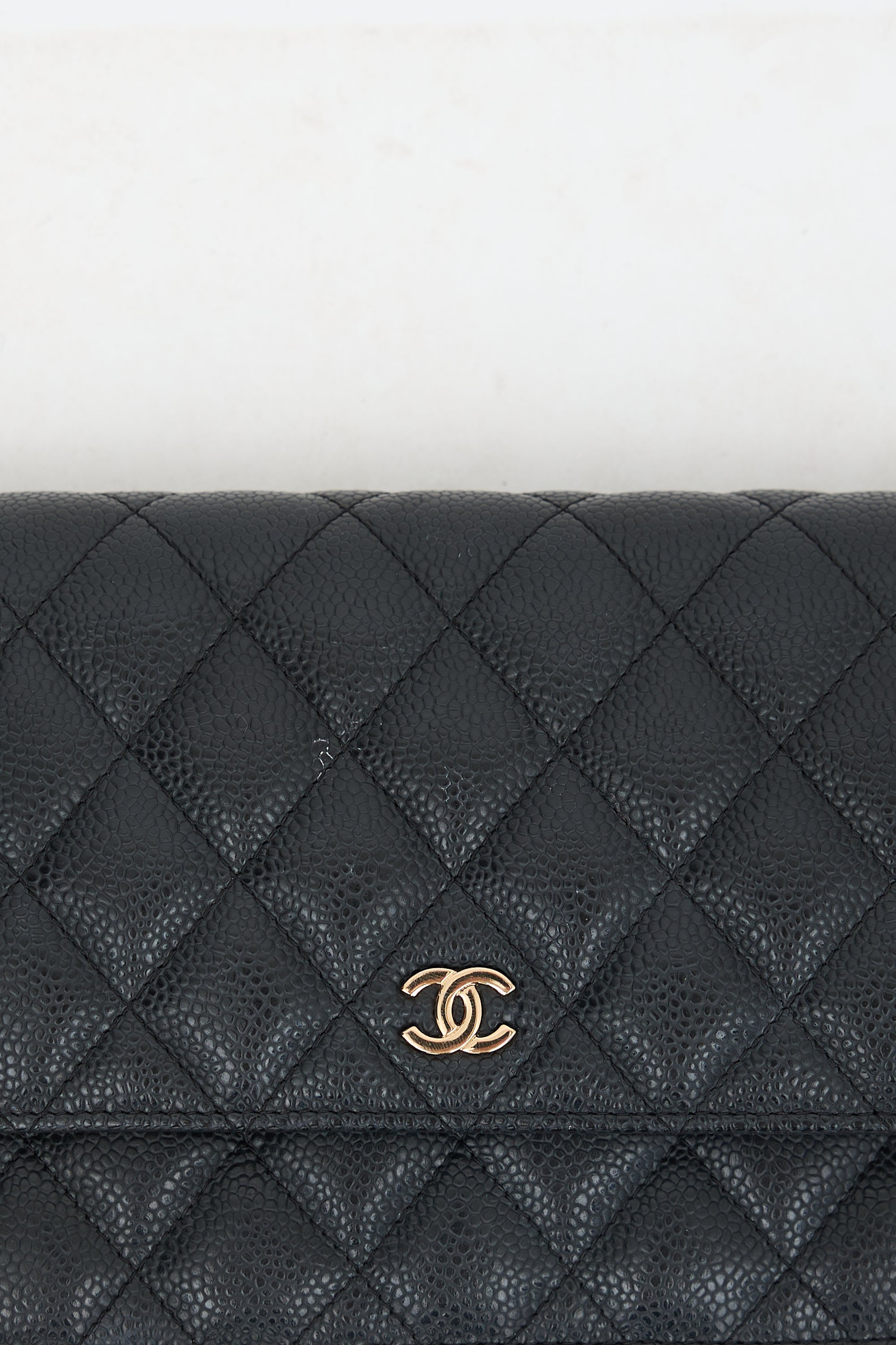 Chanel 2012 Quilted Caviar Wallet On Chain Bag