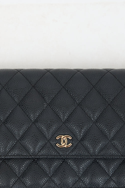 Chanel 2012 Quilted Caviar Wallet On Chain Bag