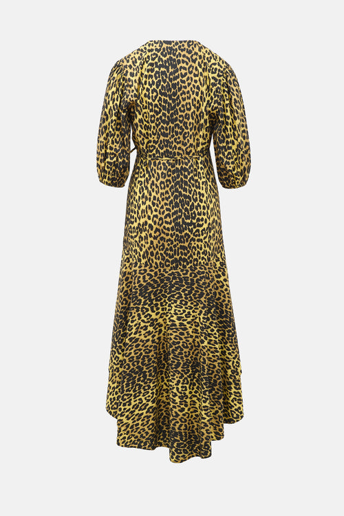 Ganni Printed Wrap Dress