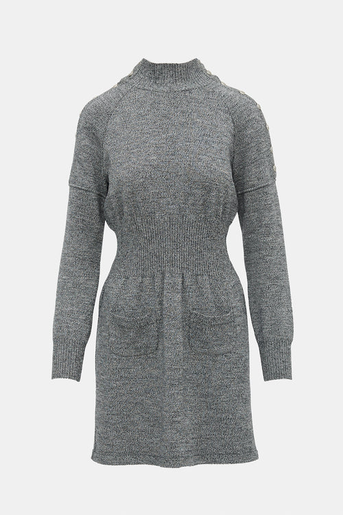Chanel Marled Wool Sweater Dress