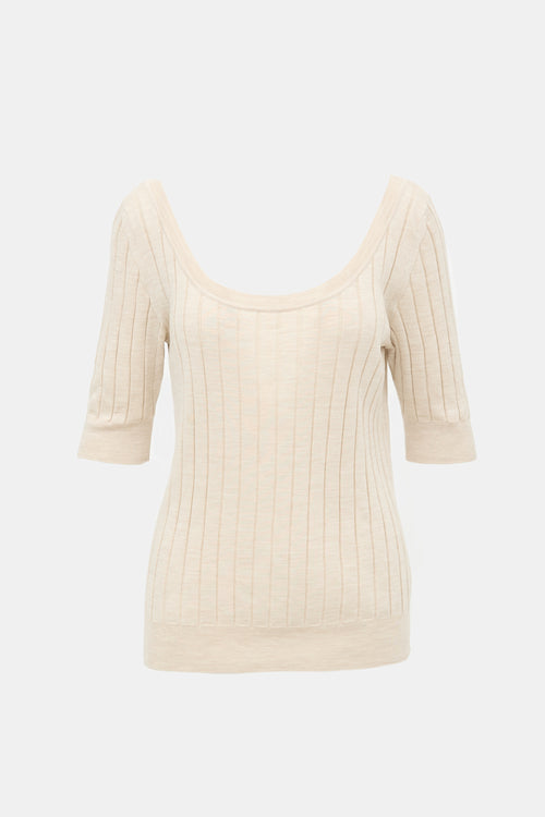 The Row Merino Wool & Silk Knit Top