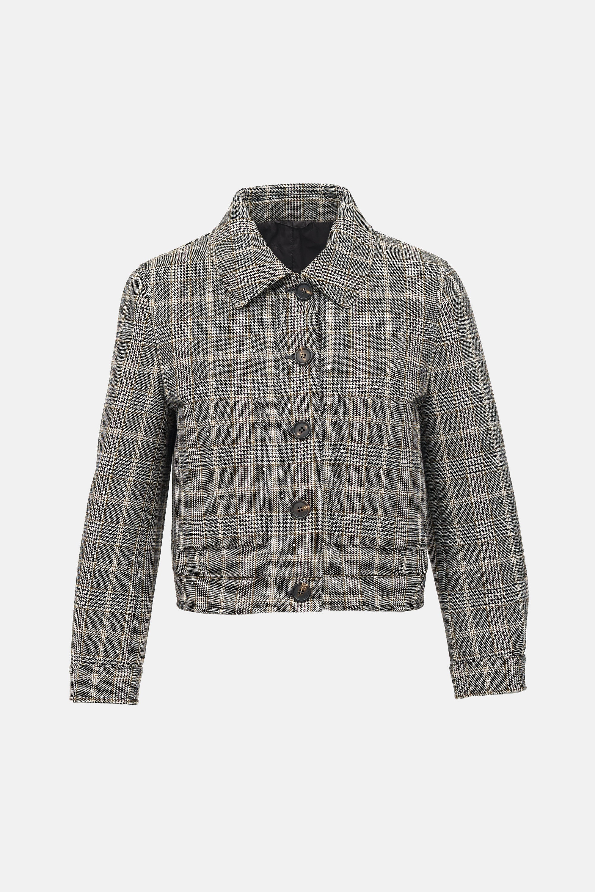 Brunello Cucinelli Wool Glen Check Padded Jacket