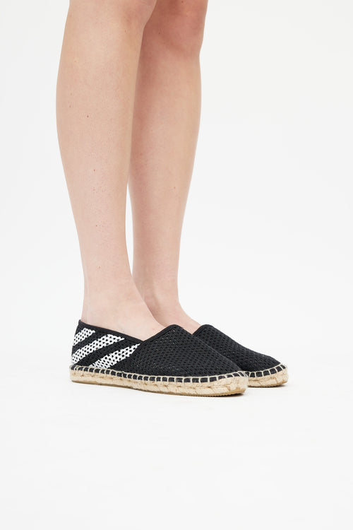 Off-White Black & White Knit Espadrille