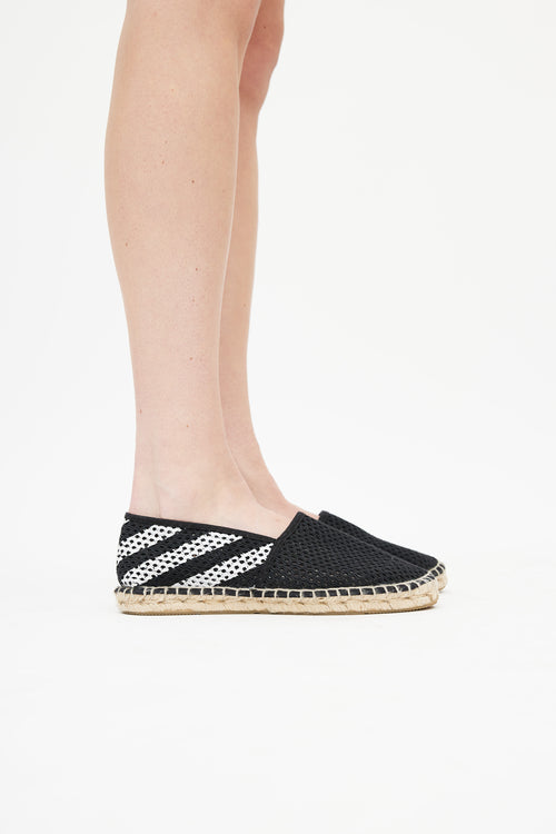 Off-White Black & White Knit Espadrille