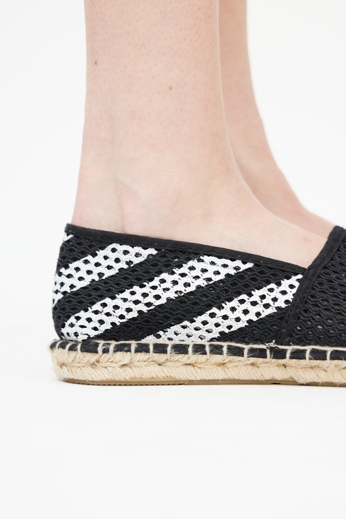 Off-White Black & White Knit Espadrille