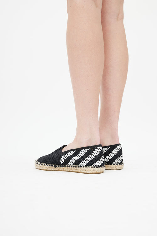 Off-White Black & White Knit Espadrille