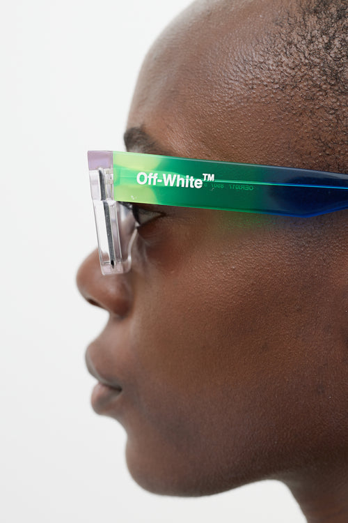 Off-White Clear & Multicolour OERI017 Rectangular Sunglasses