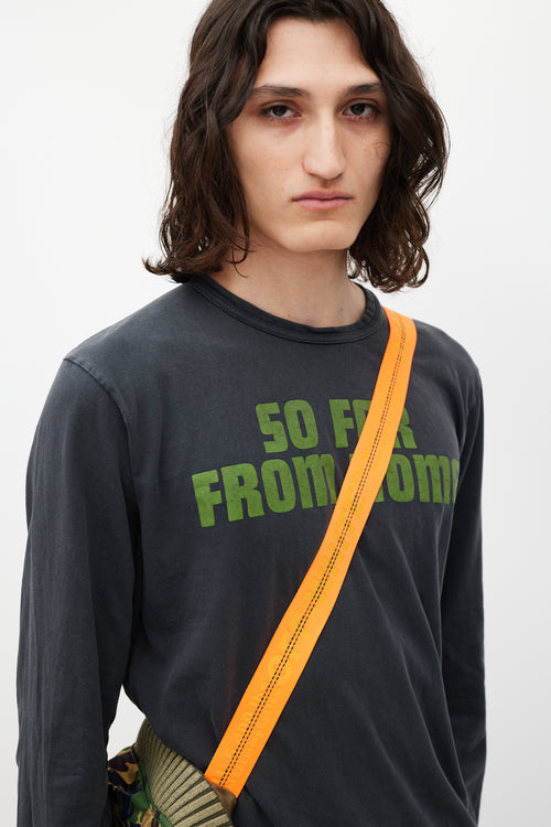 Off-White Green & Multicolour Camo Logo Bomber Jacket