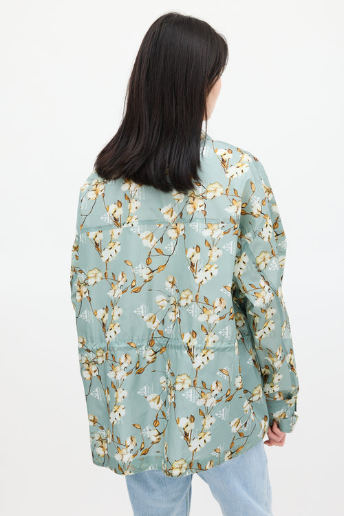 Off-White Green & Multicolour Floral Windbreaker Jacket