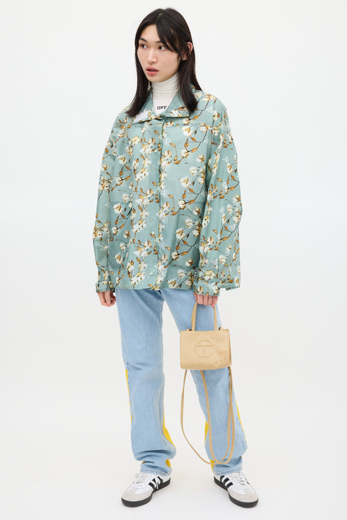 Off-White Green & Multicolour Floral Windbreaker Jacket