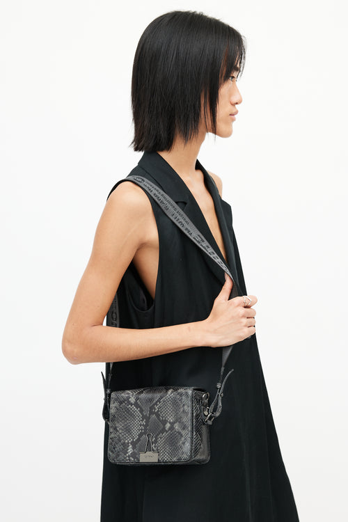 Off-White Green & Multicolour Print Binder Clip Bag