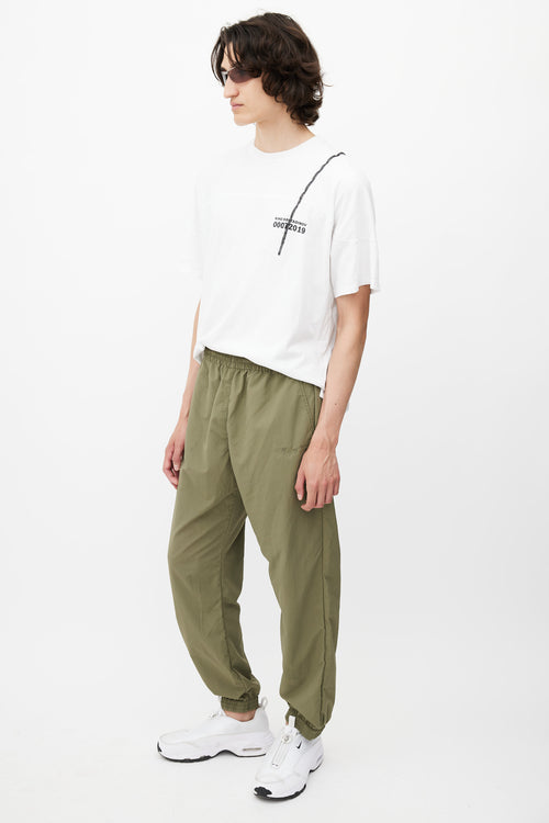 Off-White Green Nylon Logo Jogger
