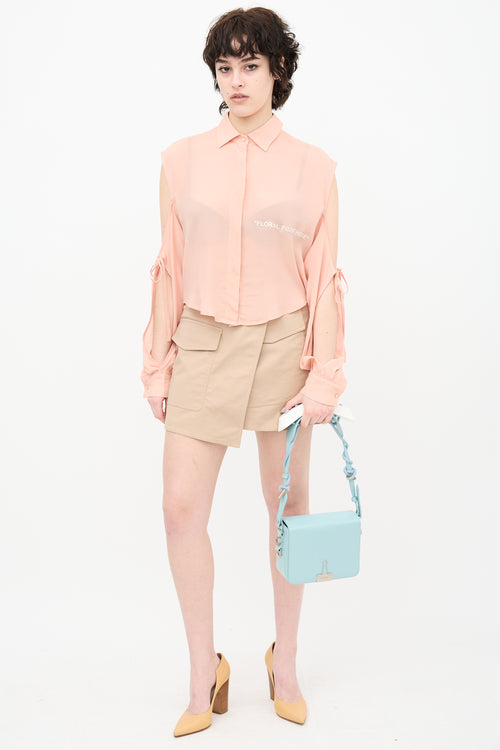 Off-White Leather Binder Clip Padded Shoulder Bag