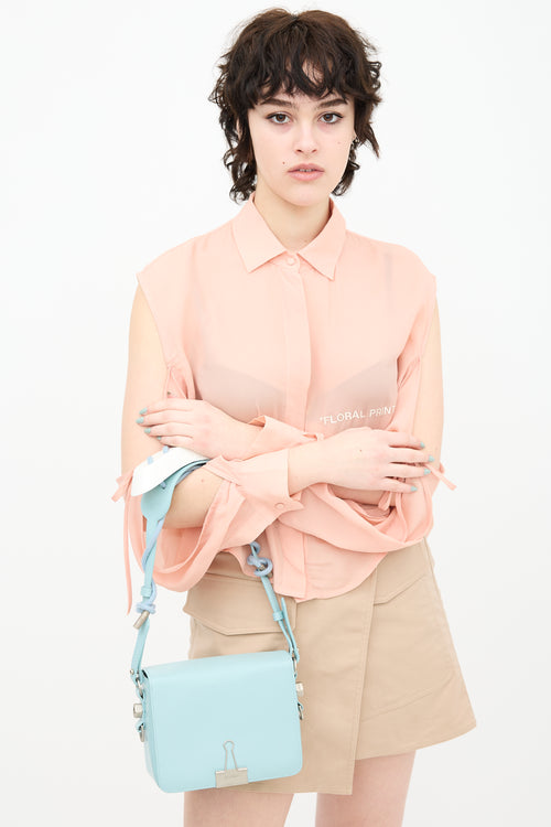 Off-White Leather Binder Clip Padded Shoulder Bag