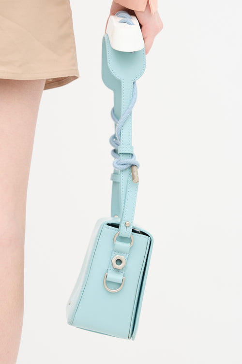 Off-White Leather Binder Clip Padded Shoulder Bag